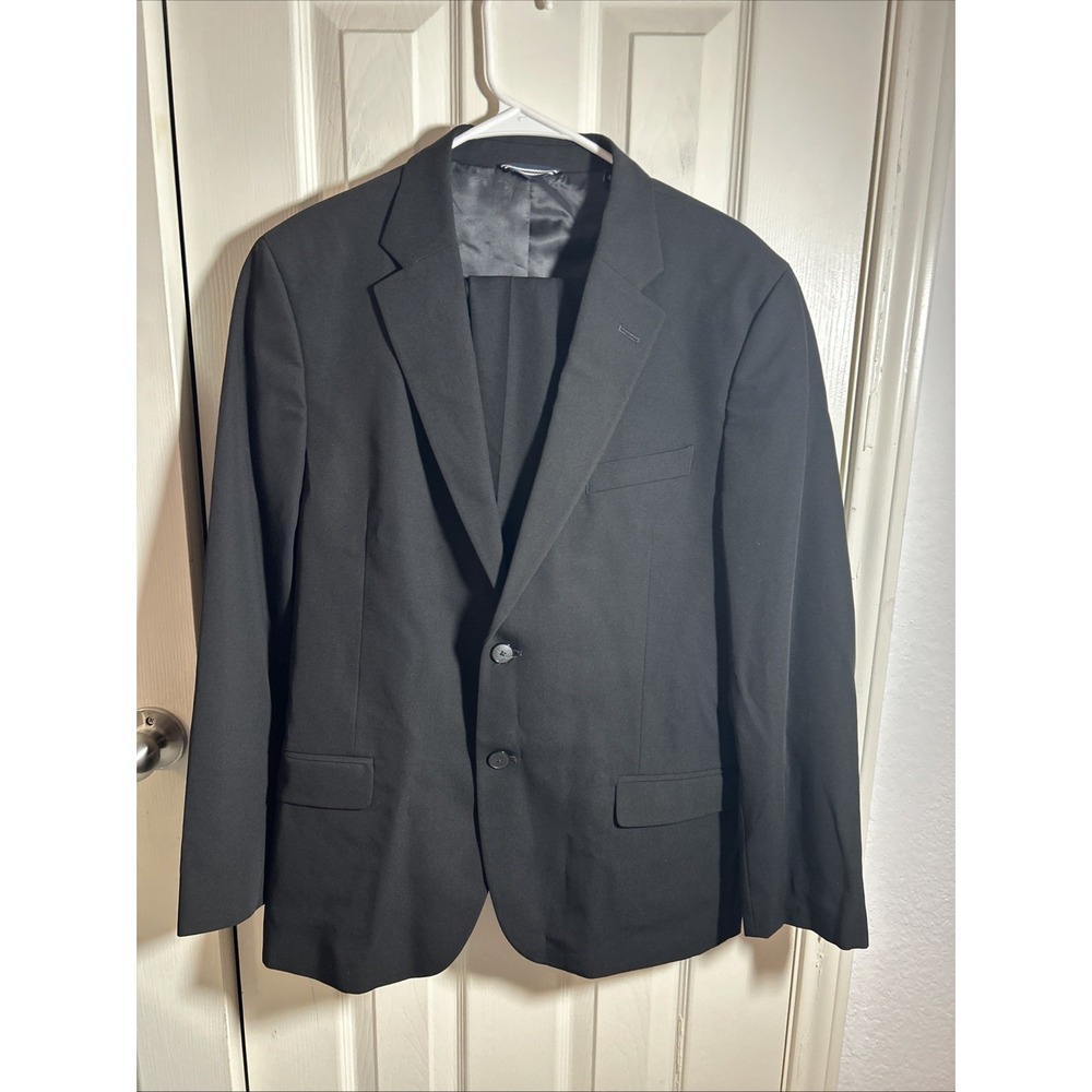 Nautica Mens "Grant" Suit 2 Piece Black 42S Poly/Rayon/Spandex Business
